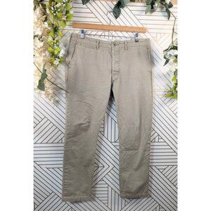 Buck Mason Pants Mens Maverick Slim Officer Twill Straight Leg SZ 34 READ